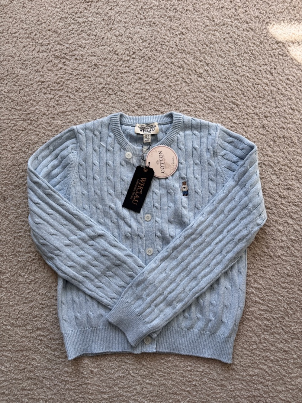 WHO.A.U Steve Cable Cardigan - Light Blue / Size S - Picture 3 of 6